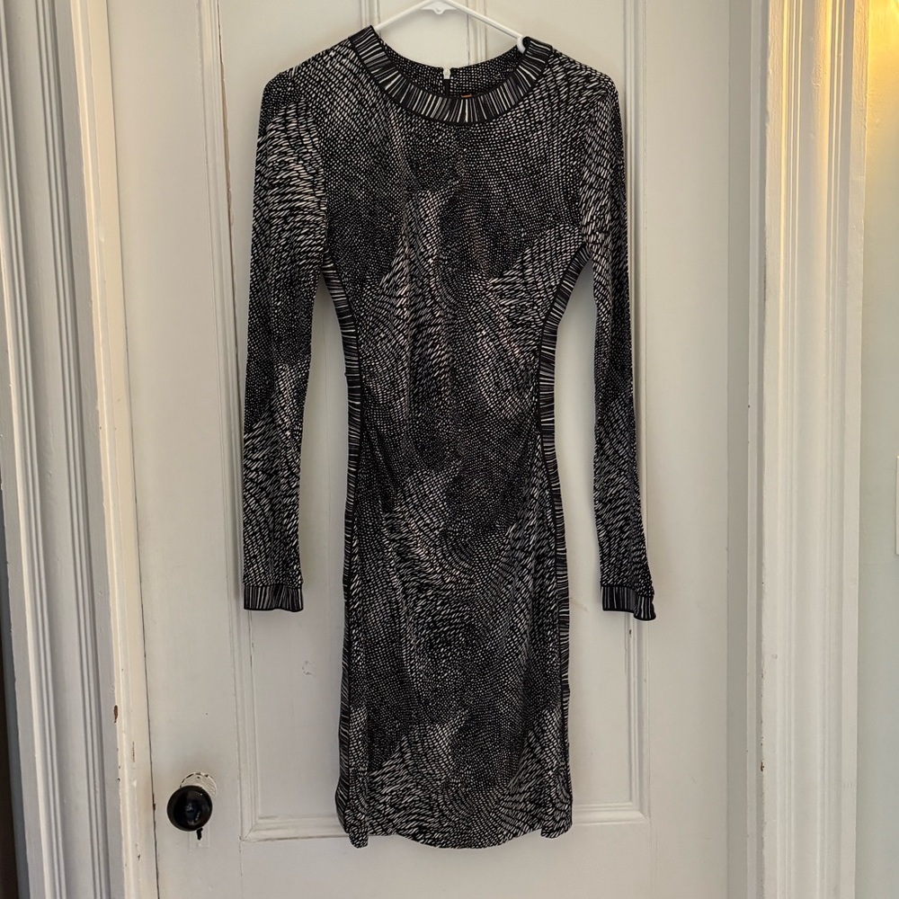 Tory Burch Monochrome Long Sleeve Dress